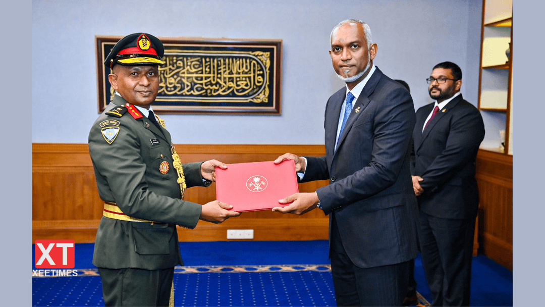 ފޮޓޯ: ރައީސުލްޖުމްހޫރިއްޔާ، ޗީފް އޮފް ޑިފެންސް ފޯސްގެ މަގާމަށް ބޭފުޅަކު ހަމަޖެއްސުން